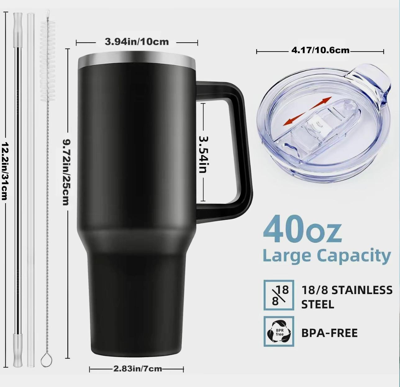 Portable Water Bottle with Straw & Handle