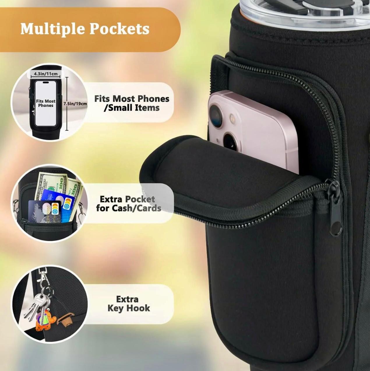 Portable Water Bottle with Straw & Handle