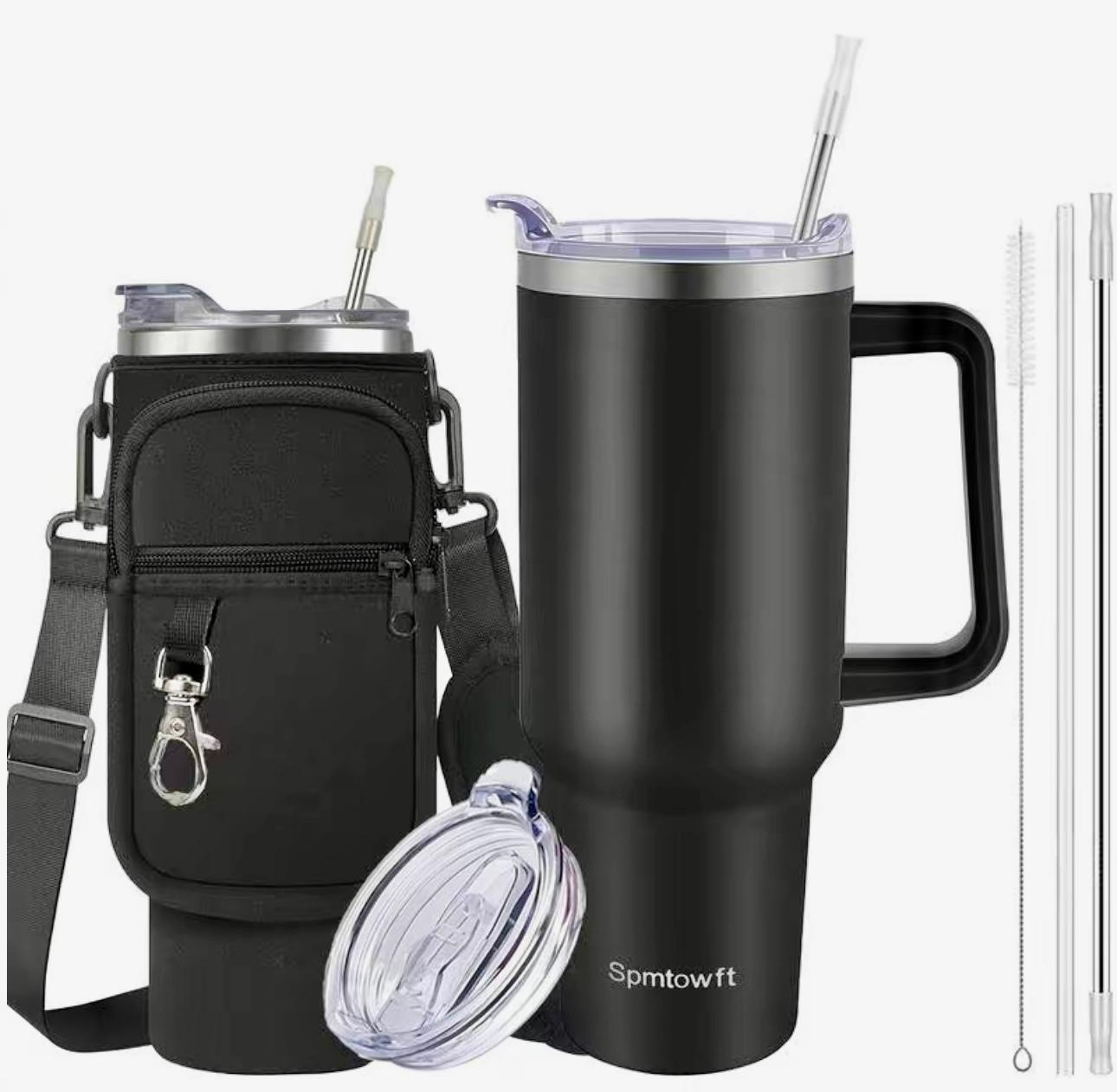 Portable Water Bottle with Straw & Handle