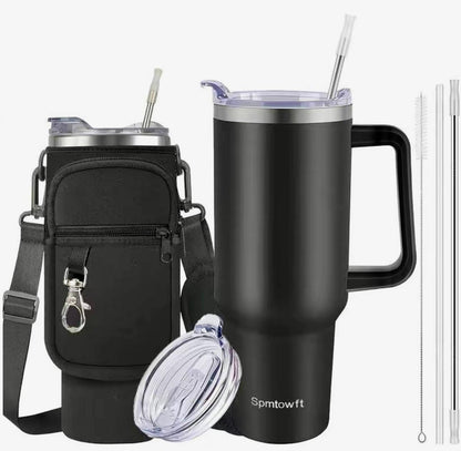 Portable Water Bottle with Straw & Handle
