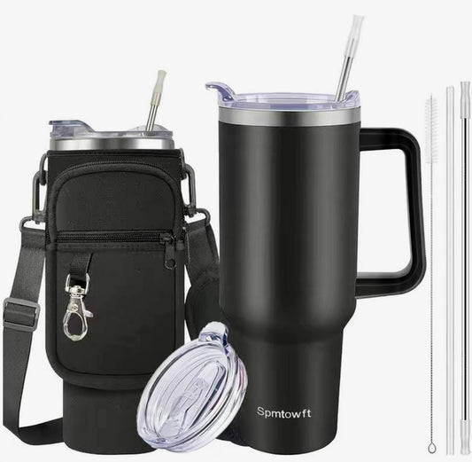 Portable Water Bottle with Straw & Handle
