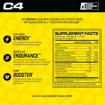 Original C4 Pre Workout Powder – Cherry Limeade
